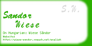sandor wiese business card