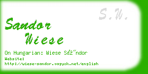 sandor wiese business card